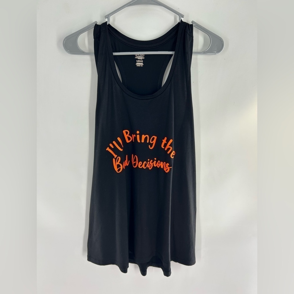 Black Tank Top with Orange Print I’-ll bring the bad decision!